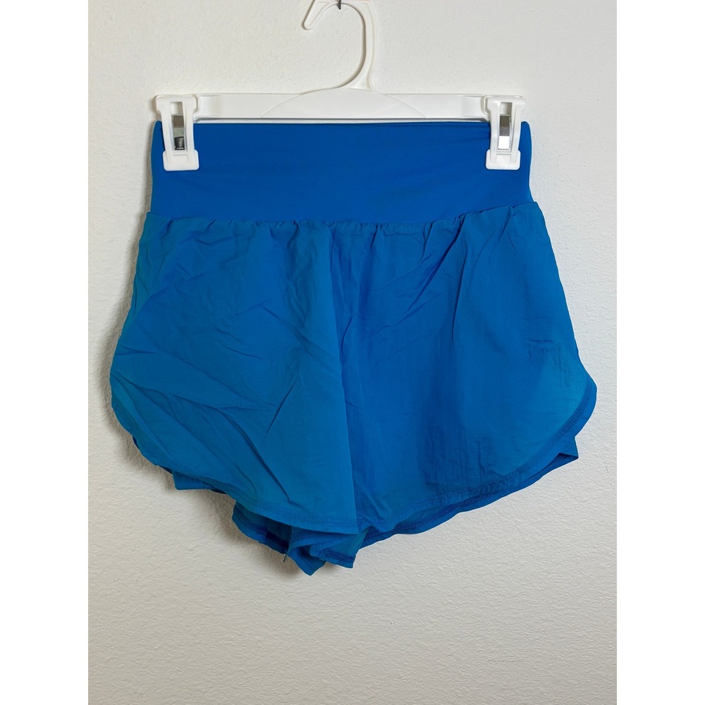 All in Motion Womens XS Blue High Rise Running Shorts with Liner Athletic Gym
